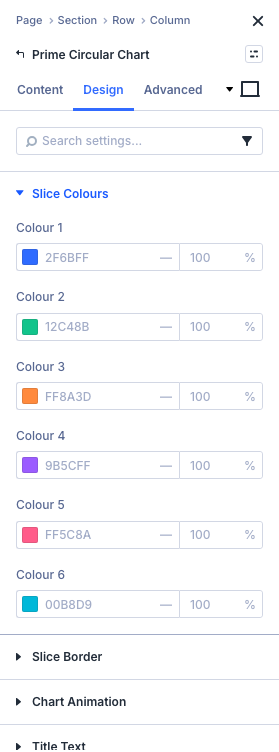 Design tab: Slice Colours group