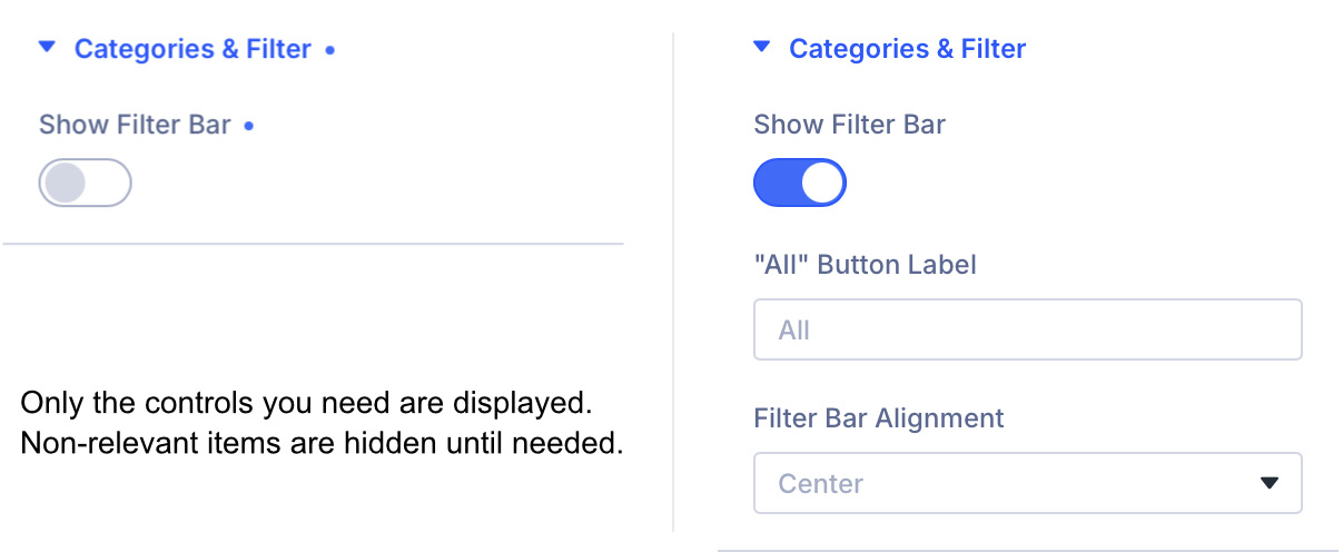 Prime Gallery - Conditional Visibility Settings Prime Gallery - Conditional Visibility Settings