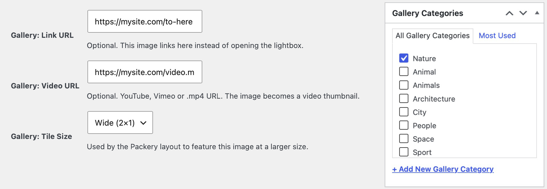 Prime Gallery - Library settings Prime Gallery - Library settings